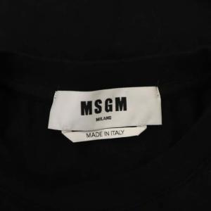 MSGM カットソー Tシャツ ロンT プルオーバー 長袖 ロゴ XS ブラック イエローグリーン