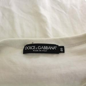 DOLCE&GABBANA Tシャツ カットソー 半袖 ロゴ プリント 46 S ホワイト