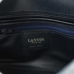 LANVIN ショルダーバック クラッチバッグ 2WAY レザー PVC ネイビー