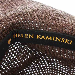 HELEN KAMINSKI 麦わら帽子 ハット リボン ラフィアハット つば広 ブラウン