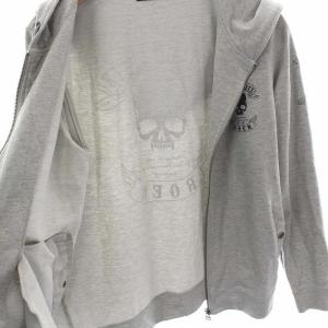 Roen パーカー スウェット ジップアップ スカル 長袖 M グレー