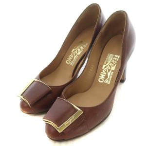 パンプス ハイヒール ラウンドトゥ ベルト スムースレザー 5 ブラウン