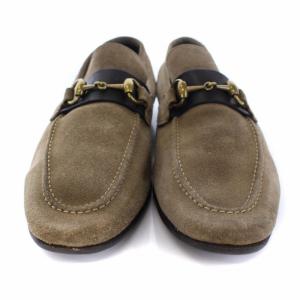 GUCCI ホースビット ローファー スリッポン スエード 39.5 グレージュ