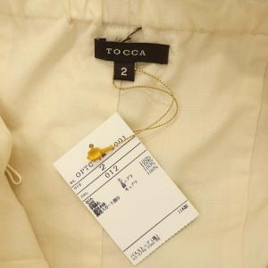 TOCCA ワンピース ノースリーブ ひざ丈 花柄 刺繍 2 ベージュ