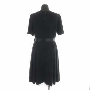 TO BE CHIC ワンピース ひざ丈 五分袖 スクエアネック 40 ブラック