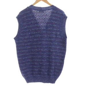 MISSONI EXAMPLE BY ベスト ニット 総柄 XL ネイビー