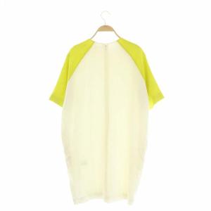 MSGM ワンピース ひざ丈 五分袖 切替 40 イエロー ホワイト