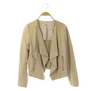 シープレザージャケット 背抜き ノーボタン 38 ライトベージュ