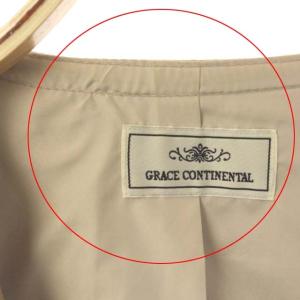 GRACE CONTINENTAL シープレザージャケット 背抜き ノーボタン 38 ライトベージュ