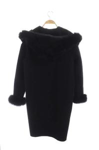 Diagram GRACE CONTINENTAL ファーコート ロング ウール リバーシブル 36 ブラック