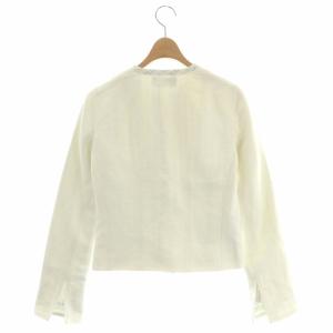 DOLCE&GABBANA ノーカラージャケット シングル 切替 ストライプ 40 アイボリー