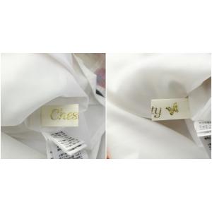 Chesty ワンピース フレア ひざ丈 花柄 ノースリーブ 0 ホワイト