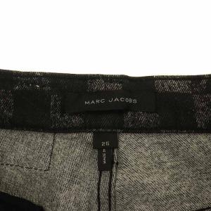 MARC JACOBS デニムパンツ ジーンズ スキニー チェック柄 総柄 コットン 25 ブラック グレー