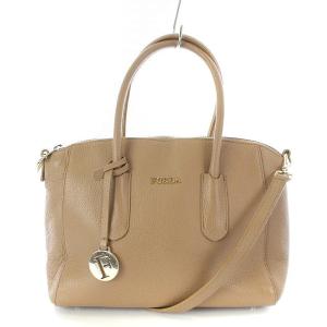 FURLA 2WAY ショルダーバッグ ハンドバッグ レザー ベージュ