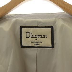 Diagram GRACE CONTINENTAL ライダースジャケット ノーカラー ジップアップ ラムレザー 36 S ライトグレー IBO21