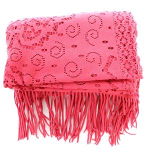 MISSONI ストール マフラー フリンジ メッシュ ピンク