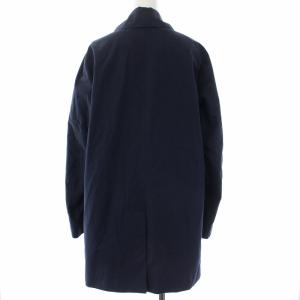 MACKINTOSH ステンカラーコート 比翼 シングル 裏地チェック 36 ネイビー