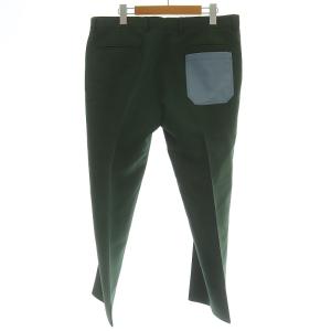 VALENTINO スラックス テーパードパンツ ウール シルク混 モヘヤ混 48 グリーン ライトブルー