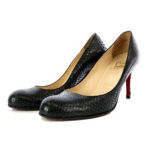 Christian Louboutin パイソン柄ピンヒールパンプス 36.5 ブラック