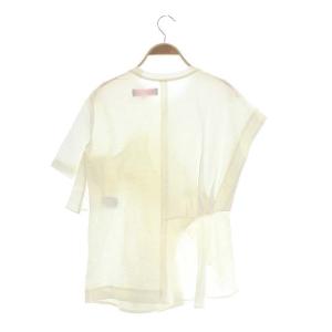 AKIRANAKA カットソー 半袖 切替 アシンメトリー 1 ホワイト