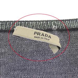 PRADA ニット カットソー 長袖 薄手 40 ブラウン ブラック
