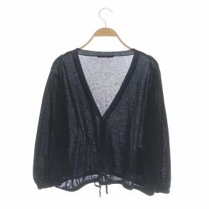 PRADA SPORT カーディガン ニット 前開き 九分袖 38 ネイビー