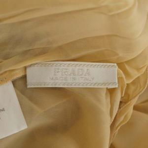 PRADA キャミソールワンピース ロング ストライプ ボーダー シアー シースルー 40 ベージュ