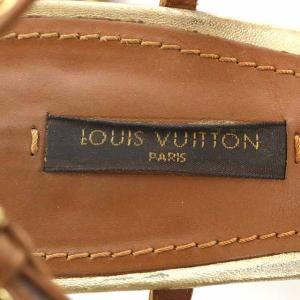 LOUIS VUITTON モノグラムフラワー サンダル ウエッジソール ストラップ 38 ブラウン