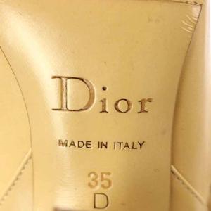 Dior ロングブーツ ポインテッドトゥ ハイヒール ファー レザー 35 ベージュ