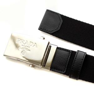 PRADA ウェブベルト ナイロン ブラック シルバー
