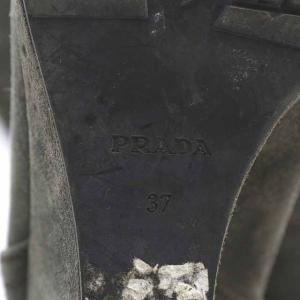 PRADA ロングブーツ スエード ハイヒール 37 カーキ