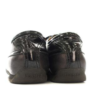 HERMES スニーカー レザー Hロゴ 38.5 ブラック
