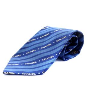 ワイドタイ ネクタイ 総柄 シルク レジメンタルストライプ 青