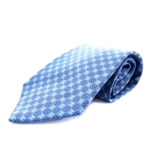 ココマーク ネクタイ ワイド シルク ブルー