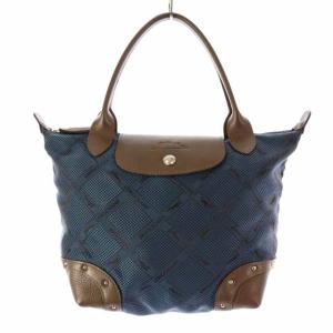 ル プリアージュ トートバッグ 総柄 ブルー ブラウン