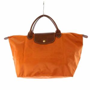 ル プリアージュ トートバッグ ナイロン レザー オレンジ ブラウン