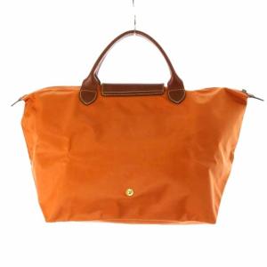 Longchamp ル プリアージュ トートバッグ ナイロン レザー オレンジ ブラウン