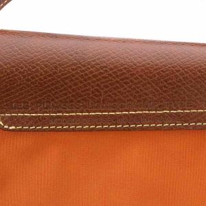 Longchamp ル プリアージュ トートバッグ ナイロン レザー オレンジ ブラウン