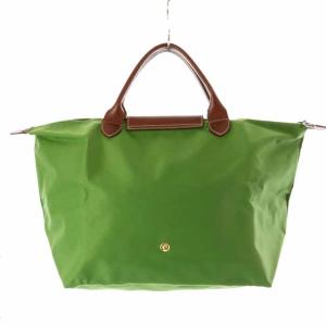 Longchamp LE PLIAGE トートバッグ ナイロン レザー グリーン ブラウン