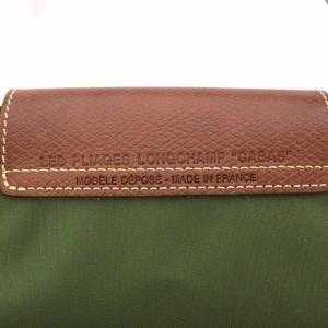 Longchamp ル プリアージュ トートバッグ ナイロン レザー グリーン ブラウン