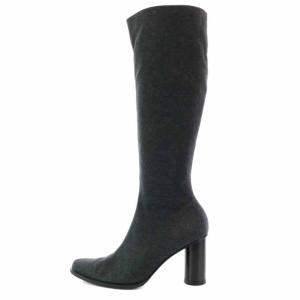 FENDI ロングブーツ チャンキーヒール ストレッチ グレー