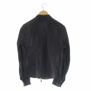 EMMETI JURI ラムスキン シングルライダースジャケット 44 ブラック