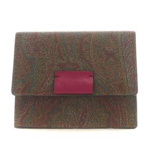 カードケース 名刺入れ 二つ折り PVC ペイズリー柄 マルチカラー