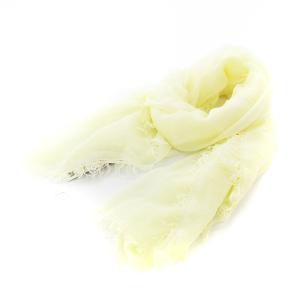 ストール ショール フリンジ カシミヤ混 黄