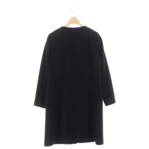 Chesty ノーカラーコート アウター ロング ビジュー ウール 1 ブラック