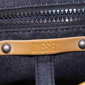 DIESEL 2WAY ショルダーバッグ ハンドバッグ デニム 星柄 スター柄 巾着 レザー ブルー ベージュ