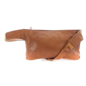 genten ウエストバッグ レザー ブラウン