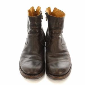 FIORENTINI+BAKER ショートブーツ レザー ラウンドトゥ サイドジップ イタリア製 41 ブラウン