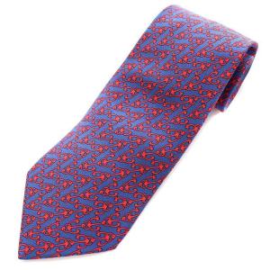 ネクタイ シルク 総柄 ブルー レッド