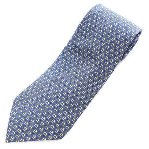 ネクタイ シルク100% 総柄 ブルー